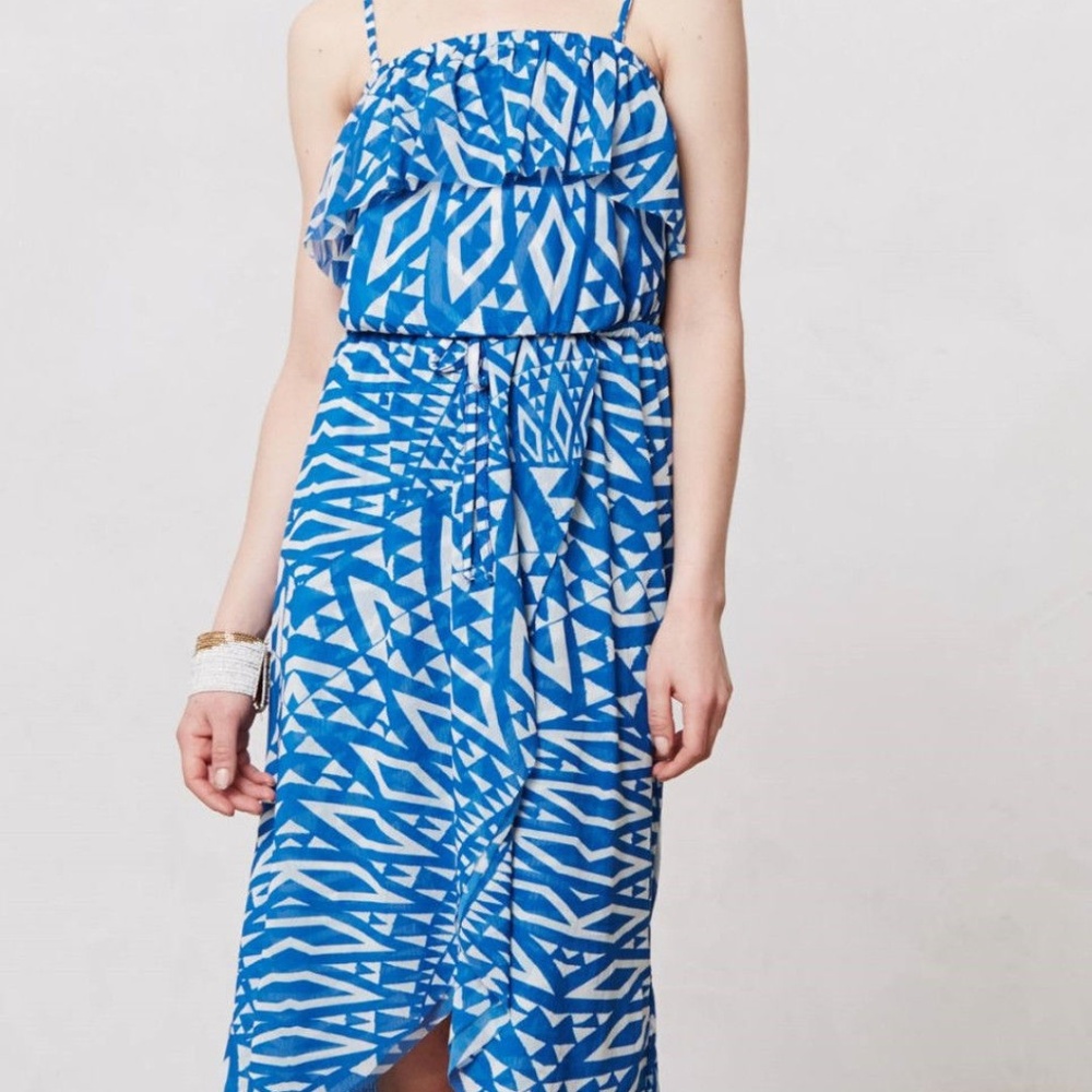 NEW SWEET PEA anthropologie mesh MAXI DRESS L